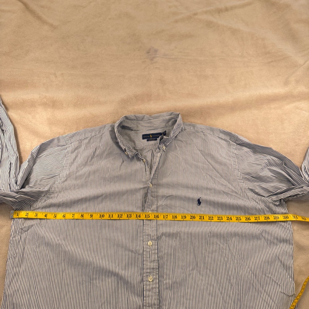 Ralph Lauren Classic Fit Striped Oxford Shirt Preppy Old Money Mens Sz 19 2XL - Picture 8 of 12